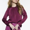 1 Basics Satin Pleat Top for Women
