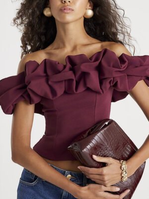 1 Sleeveless Ruffle Bardot Top