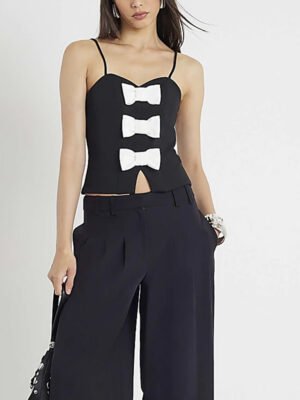 1 Basics Sleeveless Bow Cami Top for Women