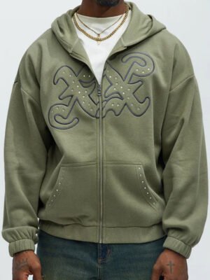 Rhinestone Long Sleeve Hoodie