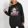 1 Cotton Reindeer Print Hoodie for Women