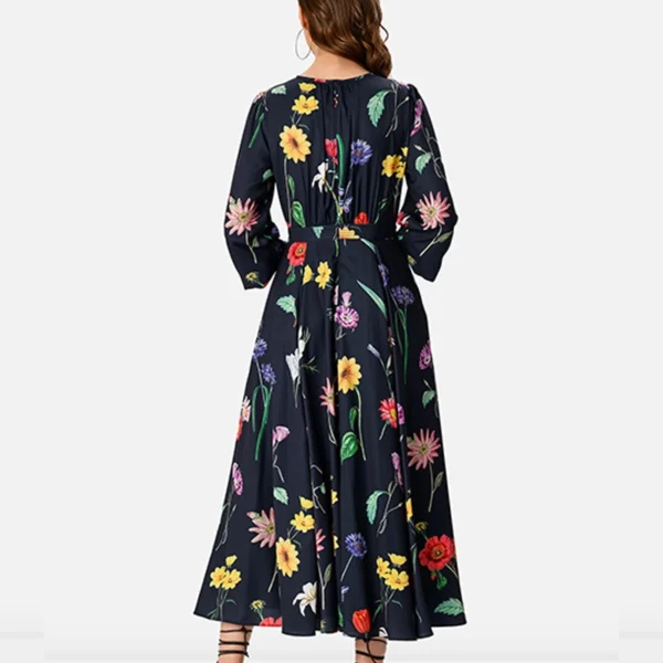 Ruched Floral Print Crepe Dress