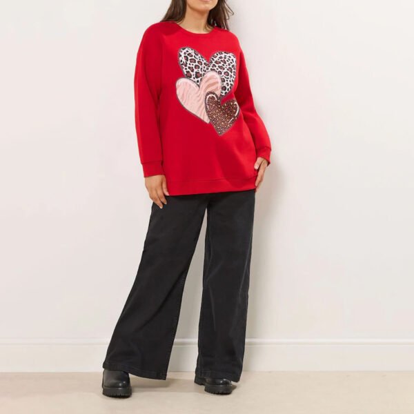 Triple Heart Graphic Sweatshirt