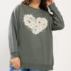 2 Daisy Print Studded Sweatshirt