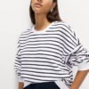 2 Custom Striped Crew Neck Women Sweatshirt