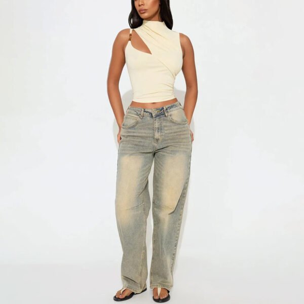 2 High Quality Mock Neck Cut Out Women Top