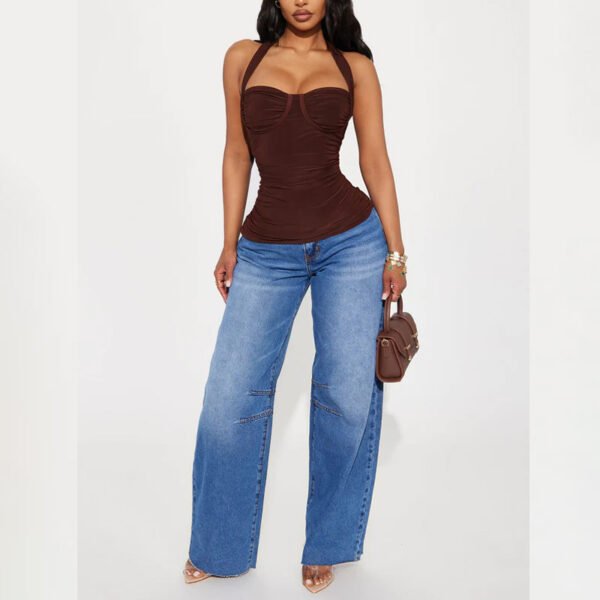 2 High Quality Just A Feeling Ruched Women Halter Top