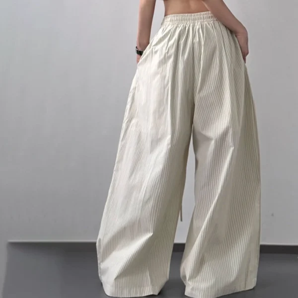 Striped Wide Leg Drawstring Pants