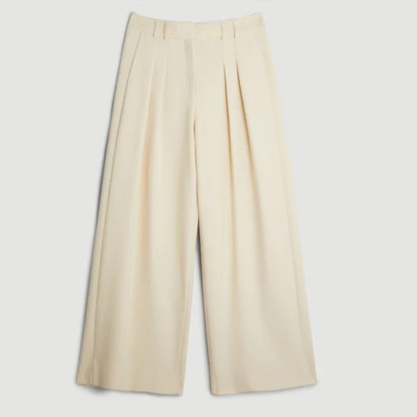 2 Compact Stretch Tailored Pleated Straight Leg Pants