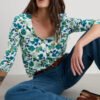 Basics Pure Cotton Jersey Floral Top