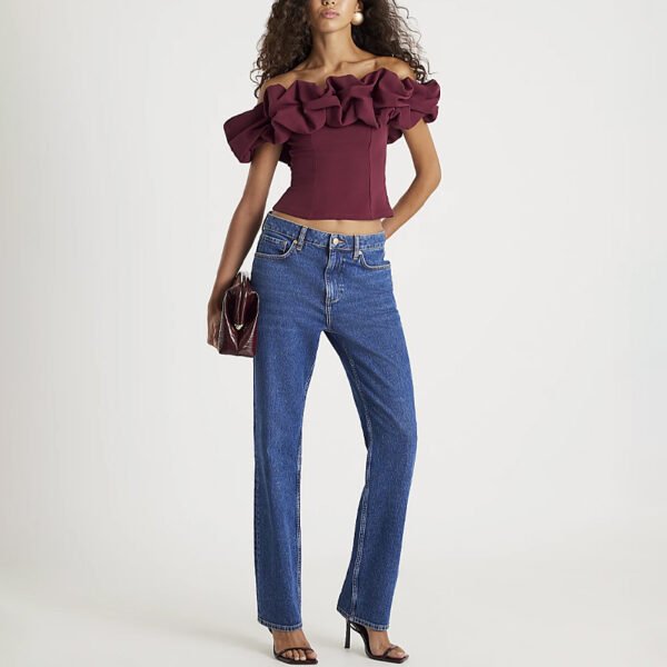 Sleeveless Ruffle Bardot Top