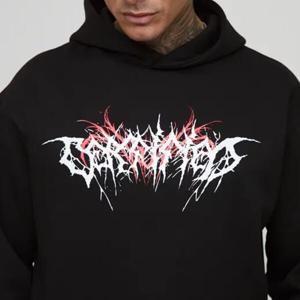 3 Custom Tall Oversized Gothic Man Vintage Wash Print Hoodie