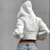 Women's Street Long-Sleeved Fleece Zipper Cardigan Hoodie Casual Hooded
