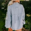 Light Blue Embellished Denim Jacket