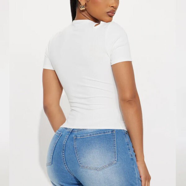 3 High Quality Ribbed Short Sleeve Women Top