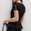 3 Basics Sequin Peplum Fitted Top