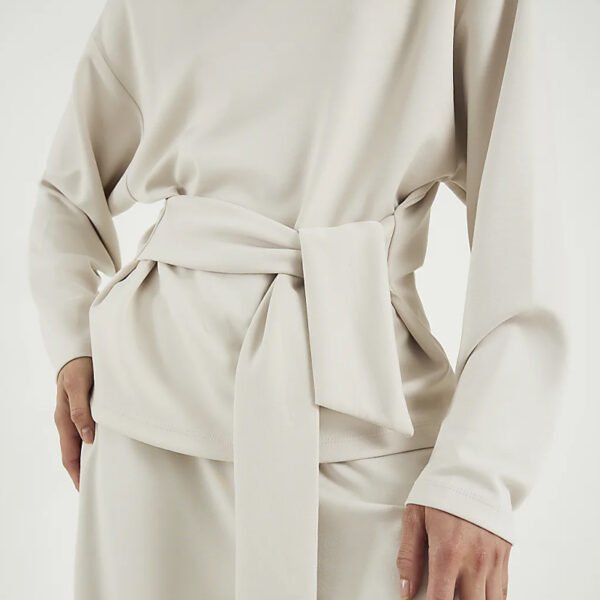 3 Basics Premium Long Sleeve Tie Front Top Set for Women