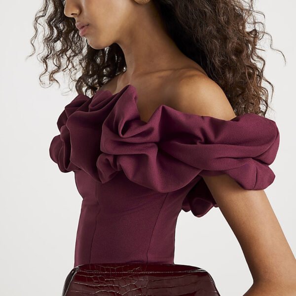 Sleeveless Ruffle Bardot Top