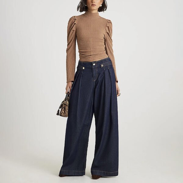 Long Sleeve Ruched Shoulder Top for Women