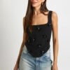 Floral Embellished Corset Top