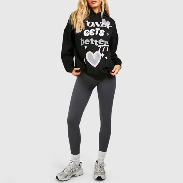3 Custom Puff Print Slogan Oversized Hoodie for Women