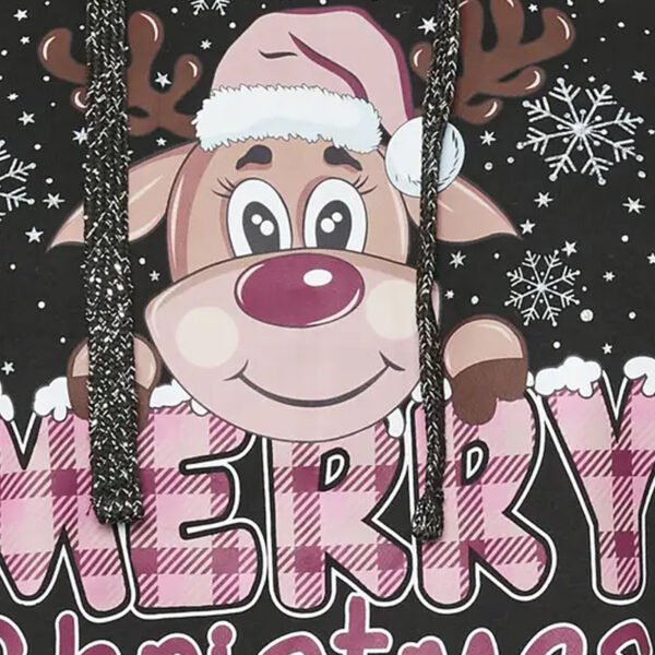 3 Cotton Reindeer Print Hoodie for Women