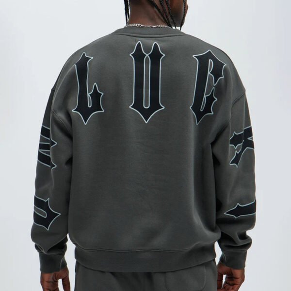 4 Embroidery Crew Neck Sweatshirt Set