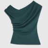 Basics Short Sleeve Off Shoulder Drape Top for Women