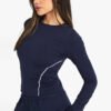 4 Contrast Piping Detail Long Sleeve Top Set