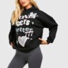 4 Custom Puff Print Slogan Oversized Hoodie for Women