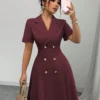 Women's French Style Office Commute Dress