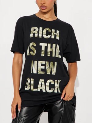 1 Rich is The New Black Graphic Oversize T-Shirt