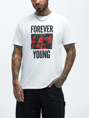 Forever Young Printed Short Sleeve T-Shirt
