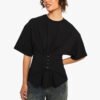 Hook and Eye Corseted Waist T-Shirt