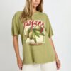 Tuscany Olives Printed Overdyed T-Shirt