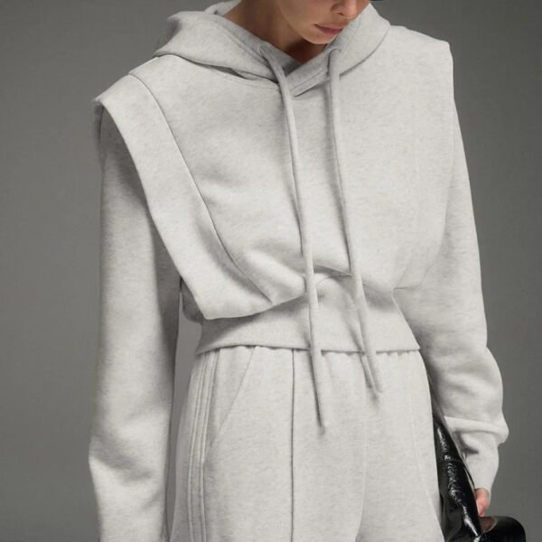 Light Grey Athleisure Charming Drawstring Hoodie Light Grey Athleisure Charming Drawstring Hoodie