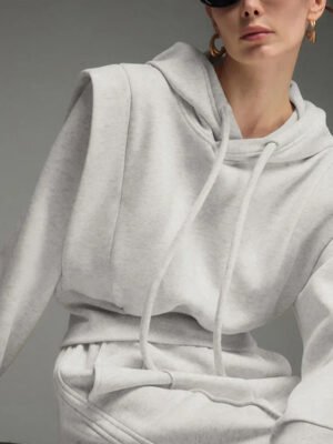 How to fold hoodies Light Grey Athleisure Charming Drawstring Hoodie