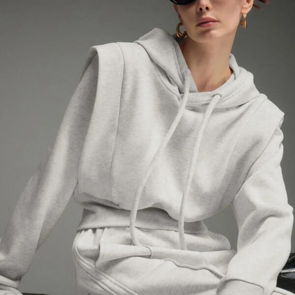 How to fold hoodies Light Grey Athleisure Charming Drawstring Hoodie