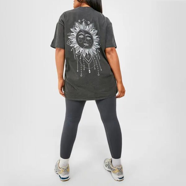 2 Plus Oversized Overdye Celestial Back Print T-shirt