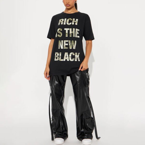 Rich is The New Black Graphic Oversize T-Shirt