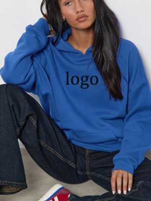 Cobalt Blue Oversized Hoodie For Women