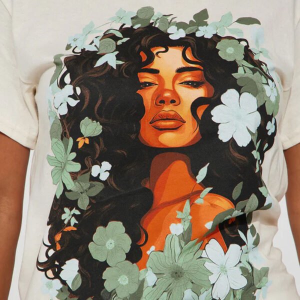 Crew Neck Protect My Peace Graphic T-Shirt