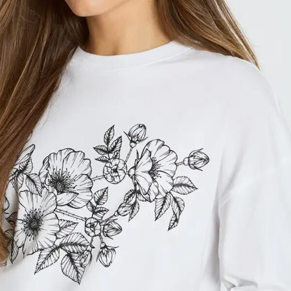 4 Floral Sketch Printed T-Shirt