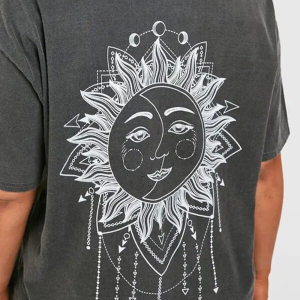 4 Plus Oversized Overdye Celestial Back Print T-shirt