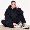 Oversized Cotton Black Women's Hoodie Oversized Cotton Black Women's Hoodie