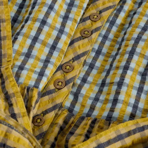 1.3 Pure Cotton Checked Midi Tiered Dress