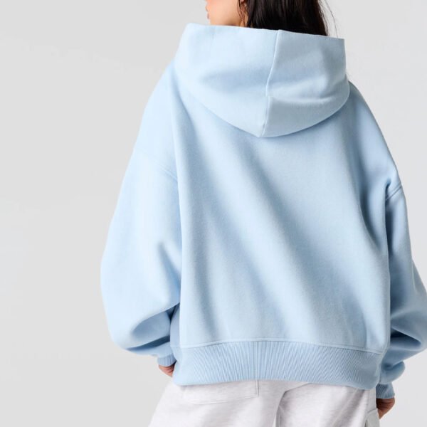 Light Blue Luxe Fleece Boxy Hoodie
