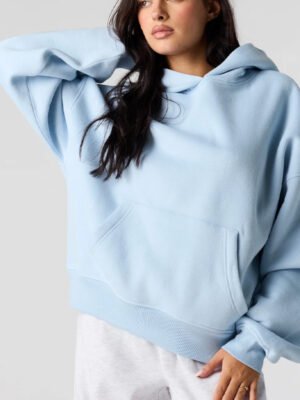 Light Blue Luxe Fleece Boxy Hoodie Light Blue Luxe Fleece Boxy Hoodie