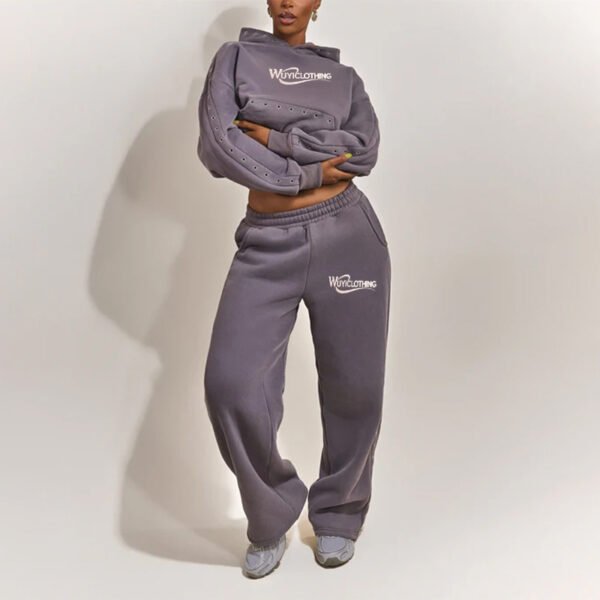 Dark stone wash Heavy Weight Sweatpants And Hoodie Set