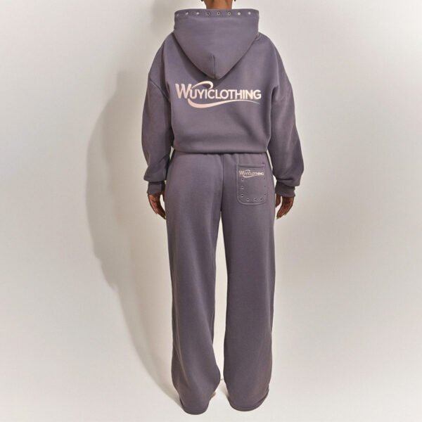 Dark stone wash Heavy Weight Sweatpants And Hoodie Set